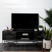 Mercana Hogarth I Dark Brown Solid Wood TV Stand Media Console with Storage, TV up to 81