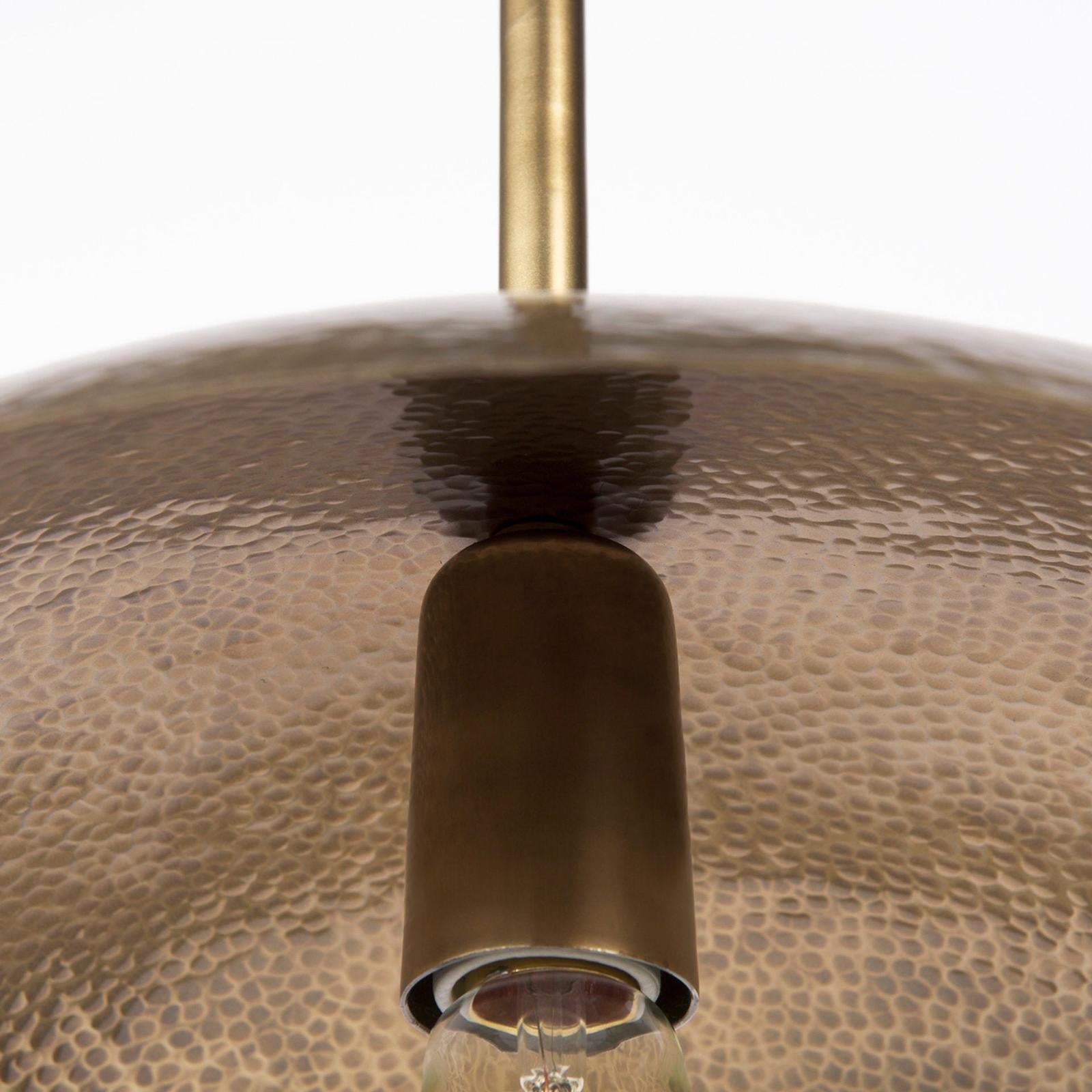 Mercana Garnet Gold Hammered Metal Pendant Light Clearance
