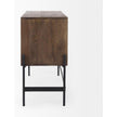 Mercana GlennDark Brown Wood w/ Black Iron Frame-2 Door Accent Cabinet