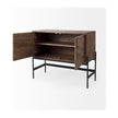 Mercana GlennDark Brown Wood w/ Black Iron Frame-2 Door Accent Cabinet
