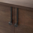 Mercana GlennDark Brown Wood w/ Black Iron Frame-2 Door Accent Cabinet