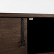 Mercana GlennDark Brown Wood w/ Black Iron Frame-2 Door Accent Cabinet