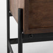 Mercana GlennDark Brown Wood w/ Black Iron Frame-2 Door Accent Cabinet