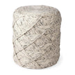 Mercana Esfera Beige Chevron Woven Round Pouf
