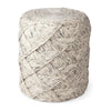 Mercana Esfera Beige Chevron Woven Round Pouf