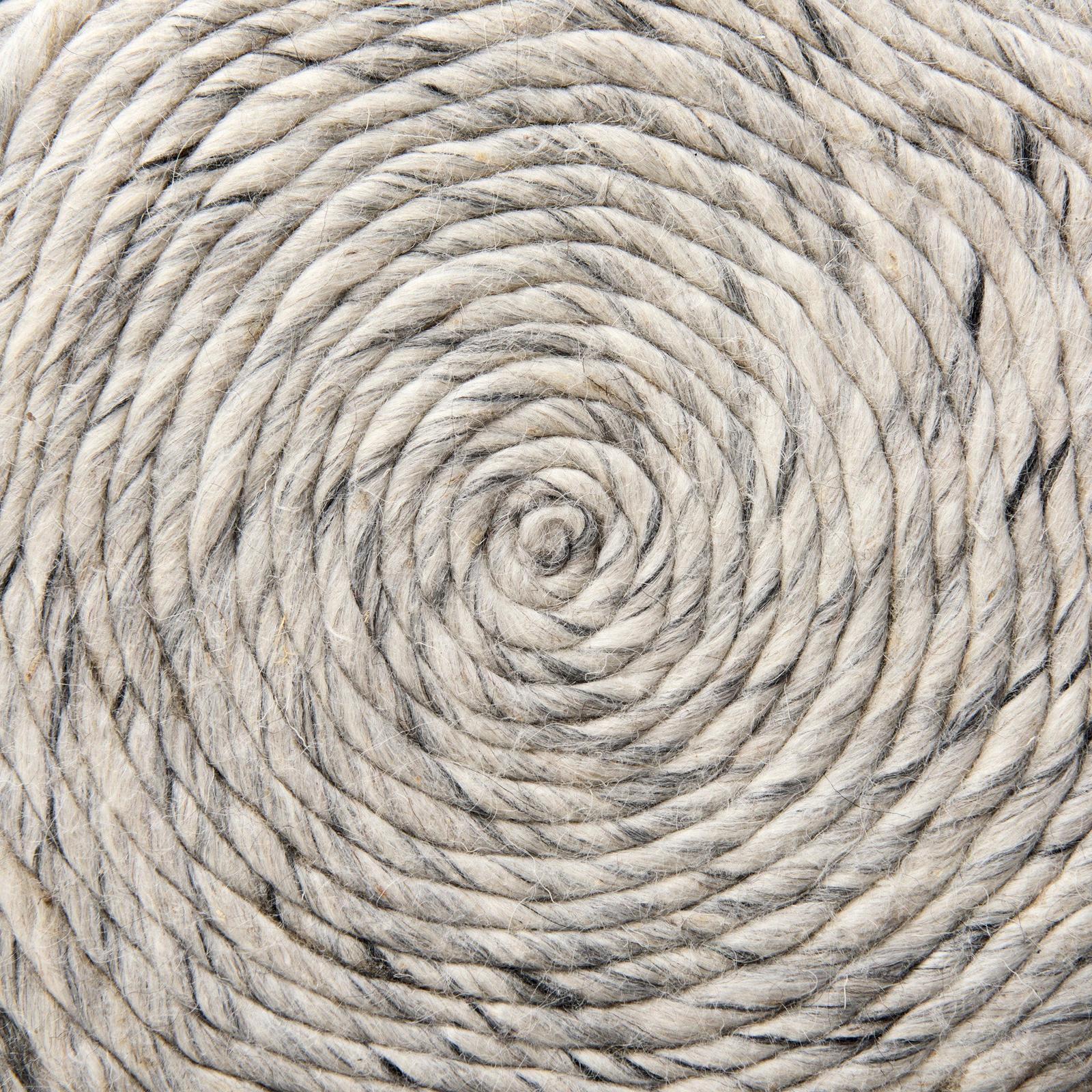 Mercana Esfera Beige Chevron Woven Round Pouf