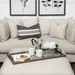 Mercana Fantuz Gray Meta Wood and Glass Serving Tray