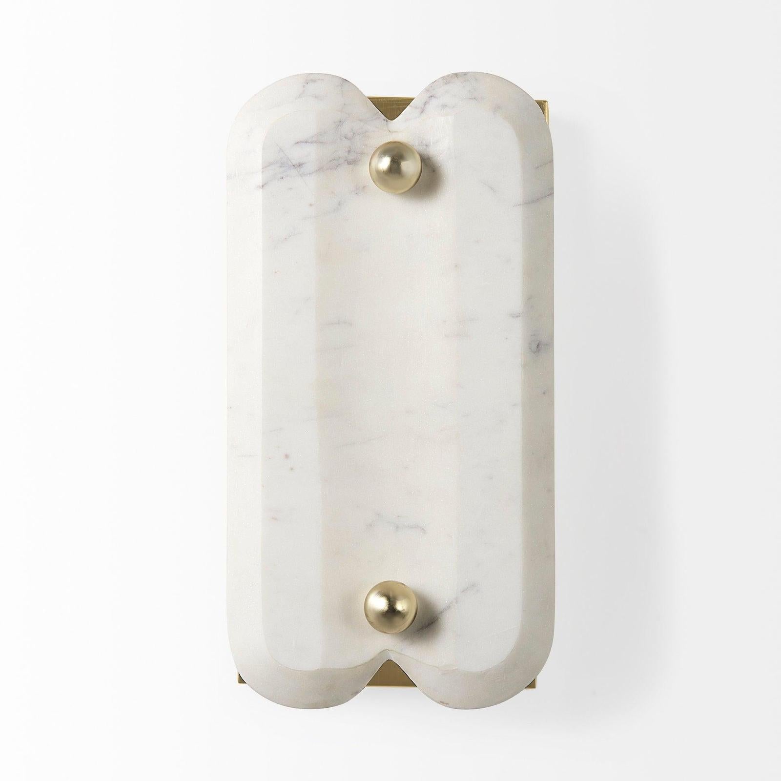 Mercana Stein Gold W/ White Marble Shade Wall Sconce Clearance