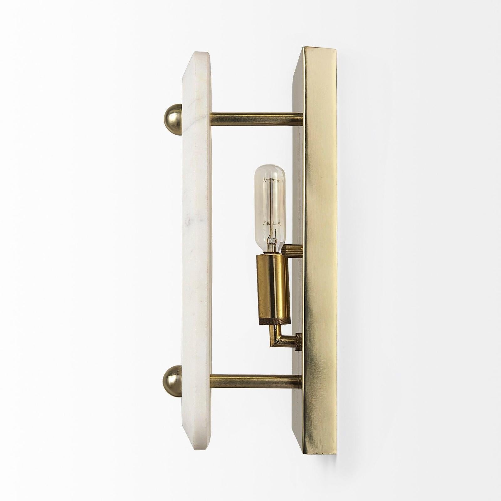 Mercana Stein Gold W/ White Marble Shade Wall Sconce Clearance