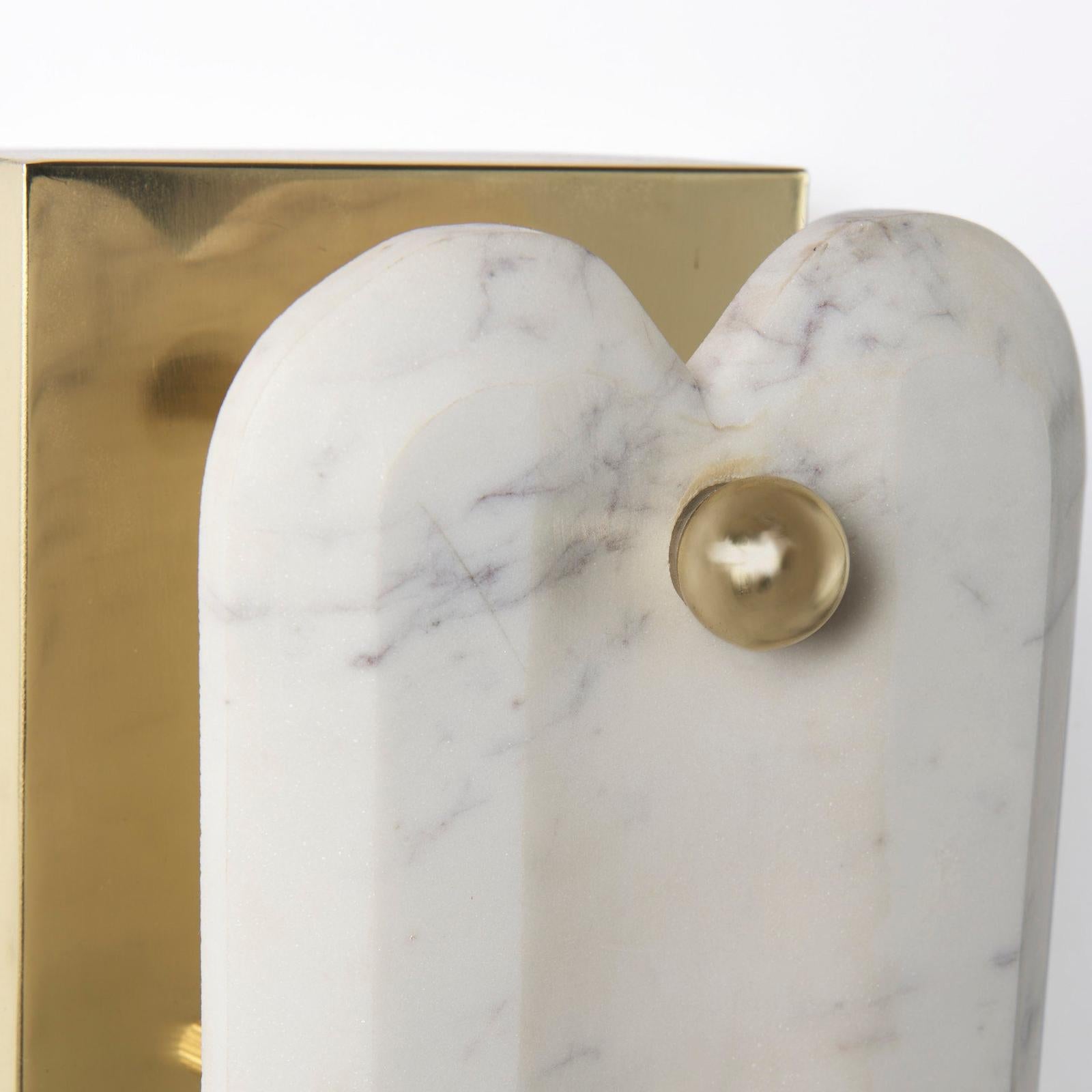 Mercana Stein Gold W/ White Marble Shade Wall Sconce Clearance