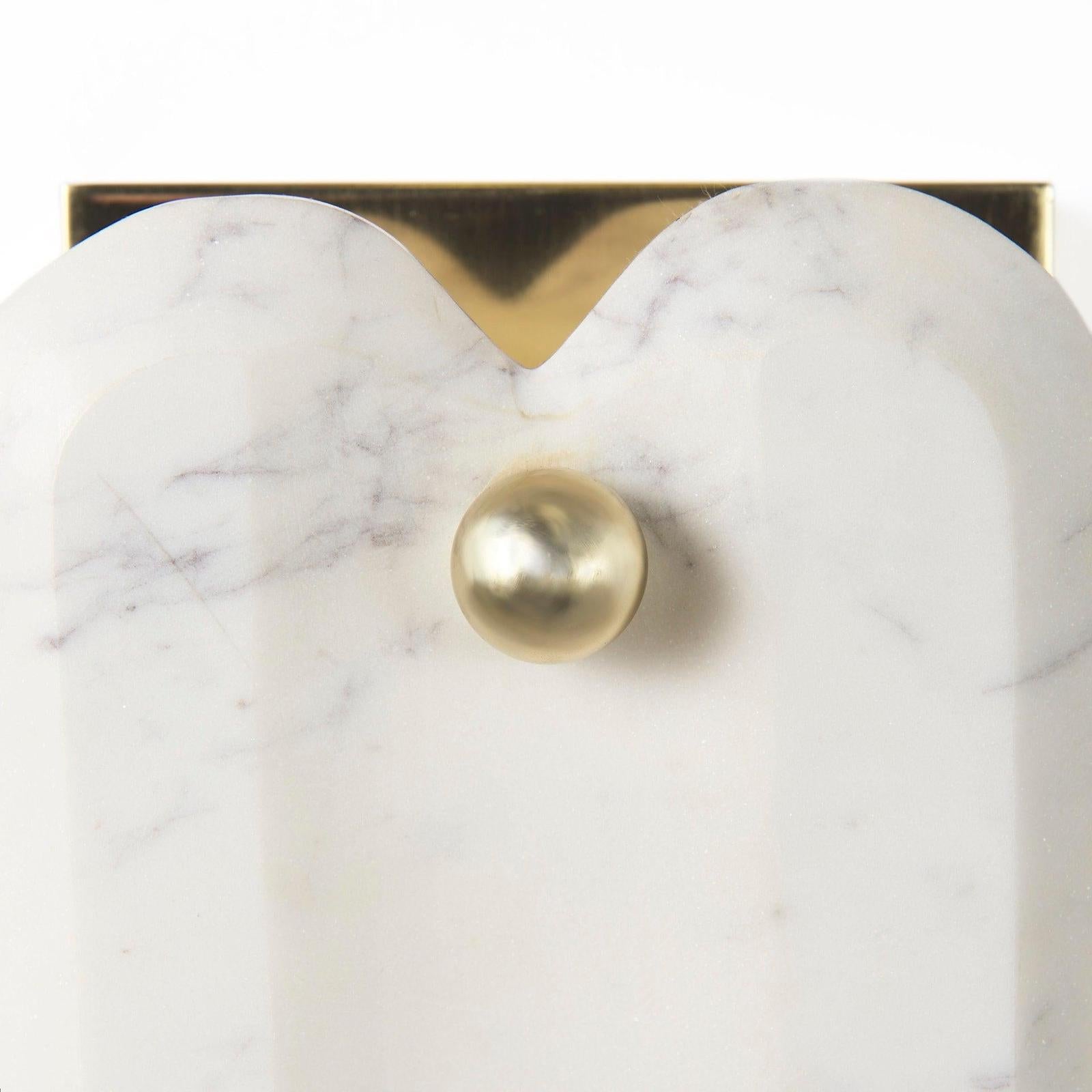Mercana Stein Gold W/ White Marble Shade Wall Sconce Clearance
