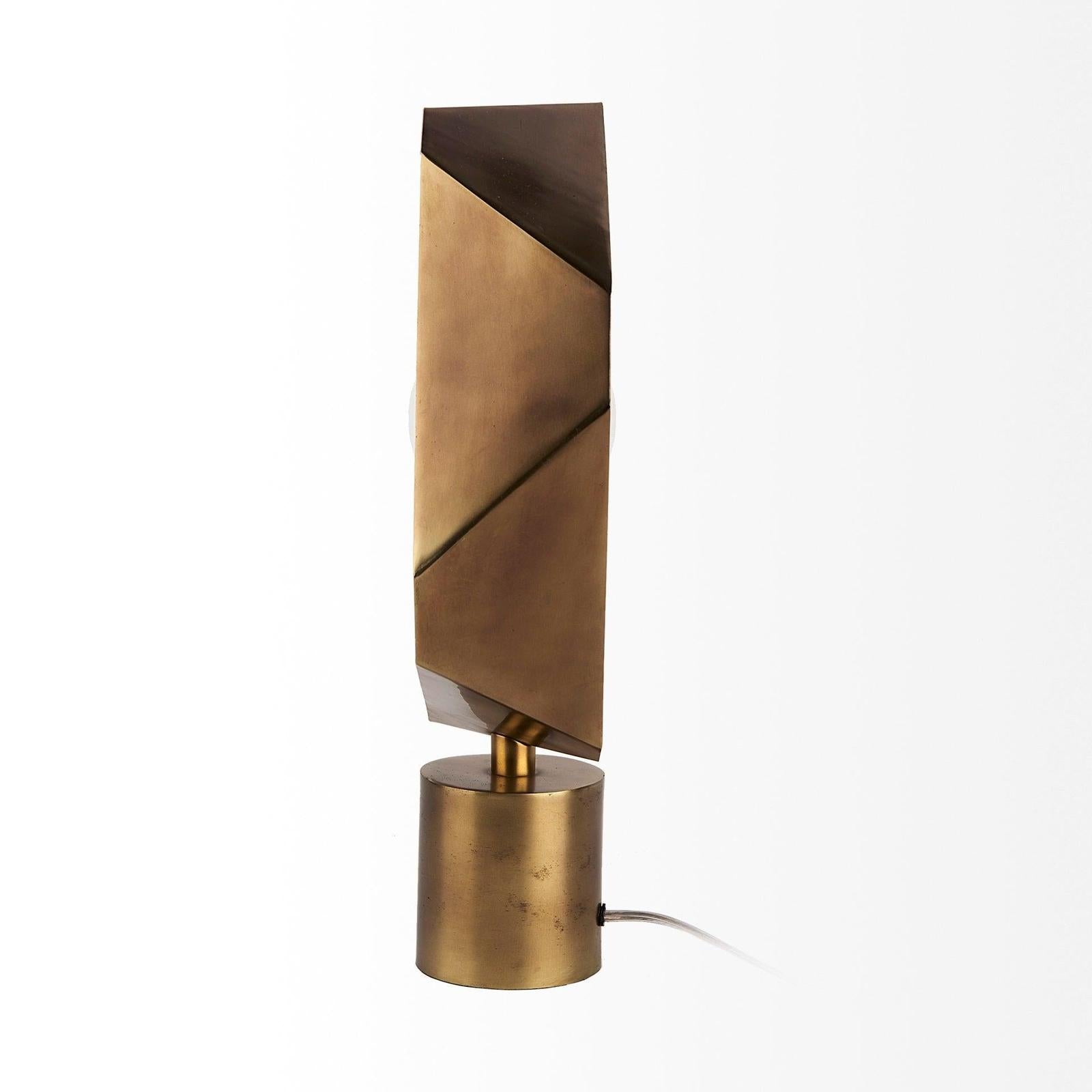 Mercana Shamir Gold Geometric Metal Table Lamp Clearance