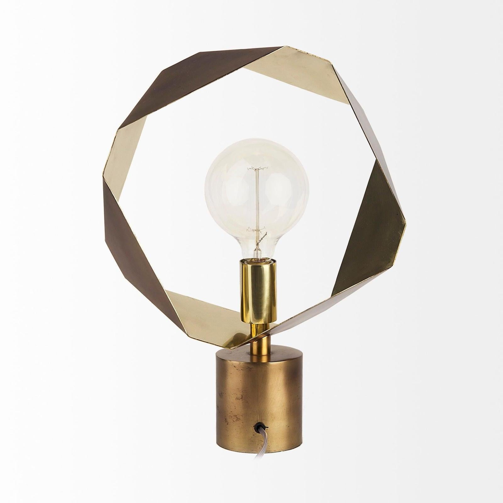Mercana Shamir Gold Geometric Metal Table Lamp Clearance