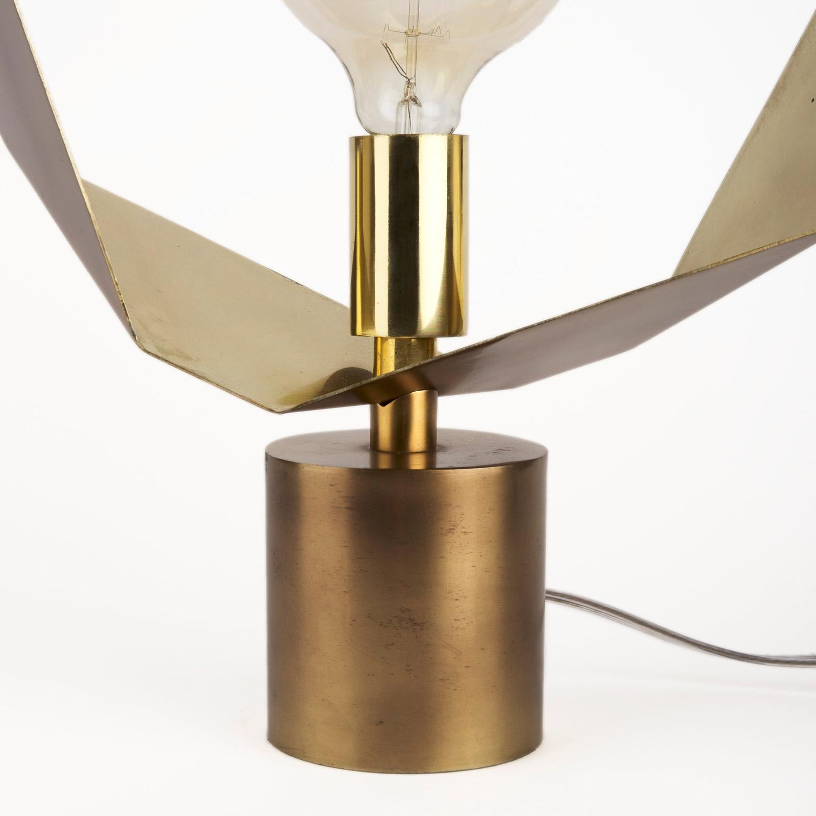 Mercana Shamir Gold Geometric Metal Table Lamp Clearance