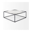 Mercana Austen Round White Marble Top W/ Black Metal Frame Coffee Table Clearance