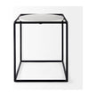Mercana Austen Round White Marble Top W/ Black Metal Frame Side Table Clearance