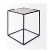 Mercana Austen Round White Marble Top W/ Black Metal Frame Side Table Clearance