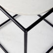 Mercana Austen Round White Marble Top W/ Black Metal Frame Side Table Clearance
