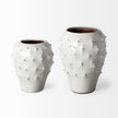 Mercana Julian Glossy White Ceramic Spoked Vase