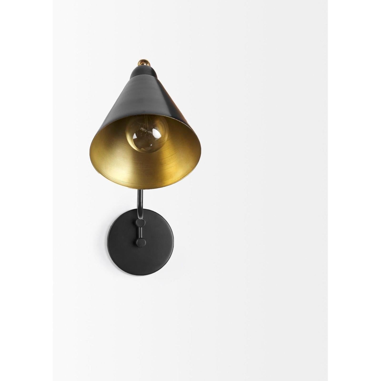 Mercana Cobalt Black Metal Cone Shaped Swivel Wall Sconce