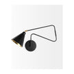 Mercana Cobalt Black Metal Cone Shaped Swivel Wall Sconce