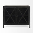 Mercana Poppy Black Metal With Glass Door Accent Cabinet