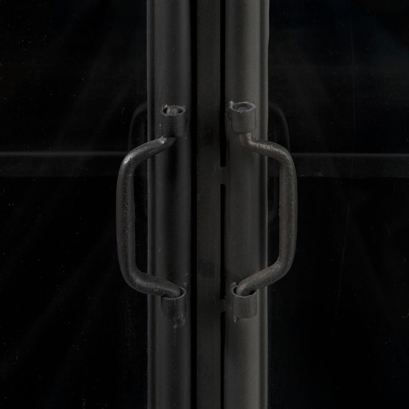 Mercana Poppy Black Metal With Glass Door Accent Cabinet