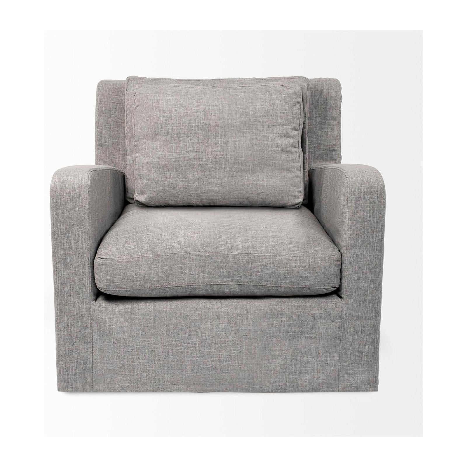 Mercana Denly Gray Slipcover Upholstered Arm Chair