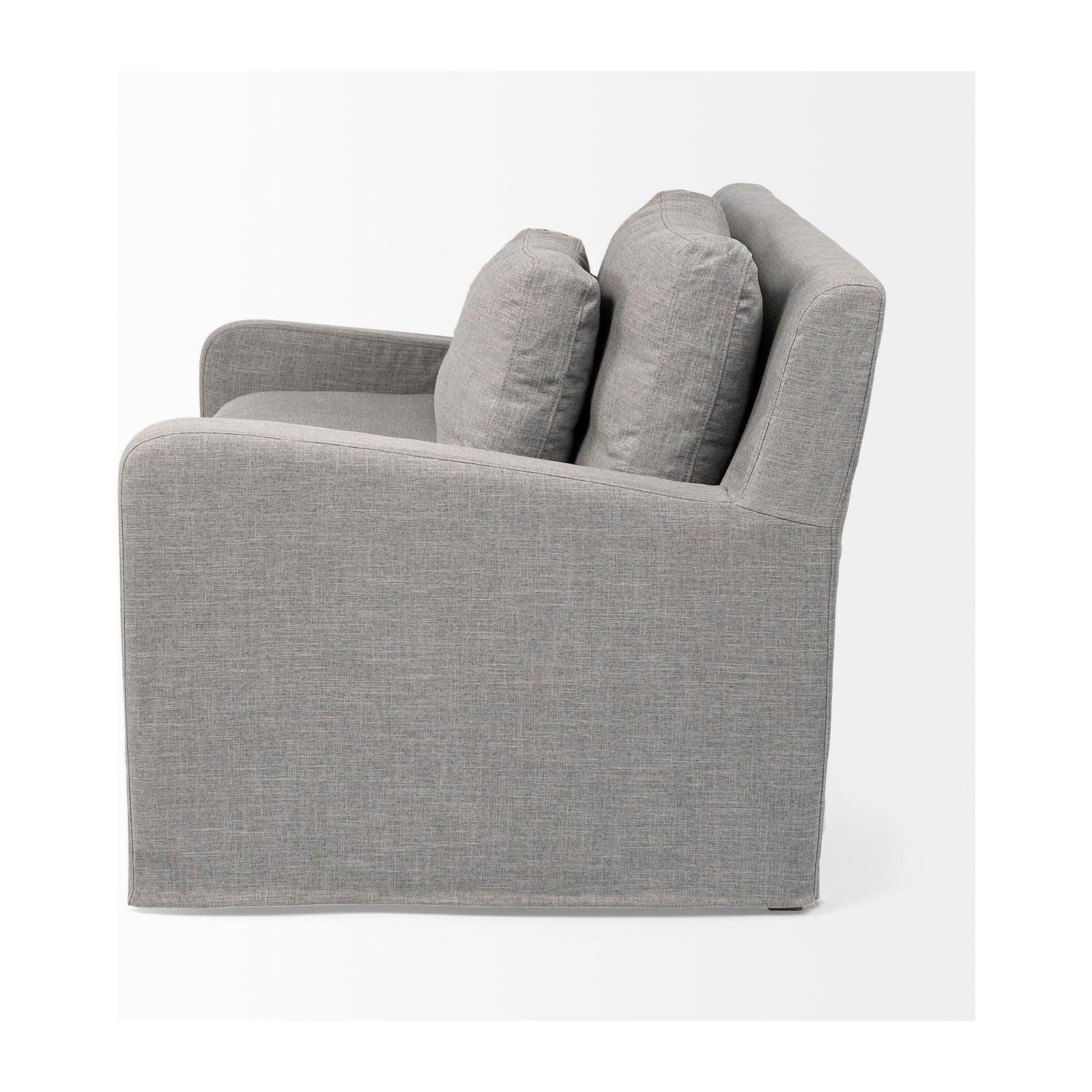 Mercana Denly Gray Slipcover Upholstered Arm Chair