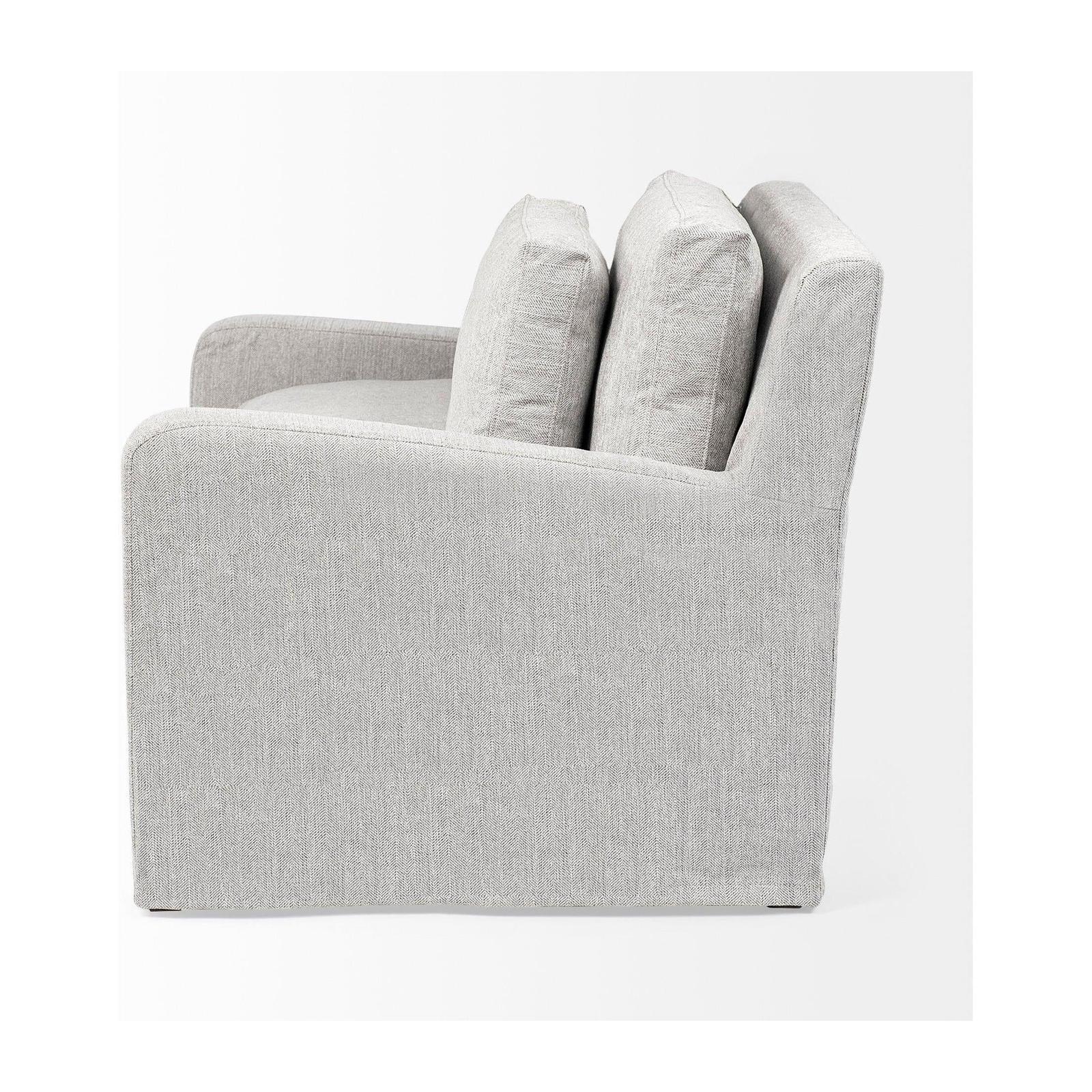 Mercana Denly Gray Slipcover Upholstered Arm Chair