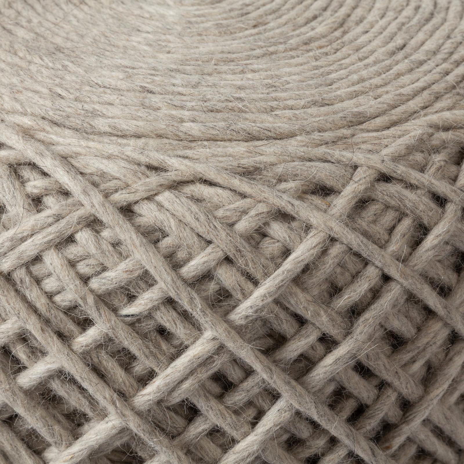 Mercana Allium Handwoven Wool Cylindrical Pouf