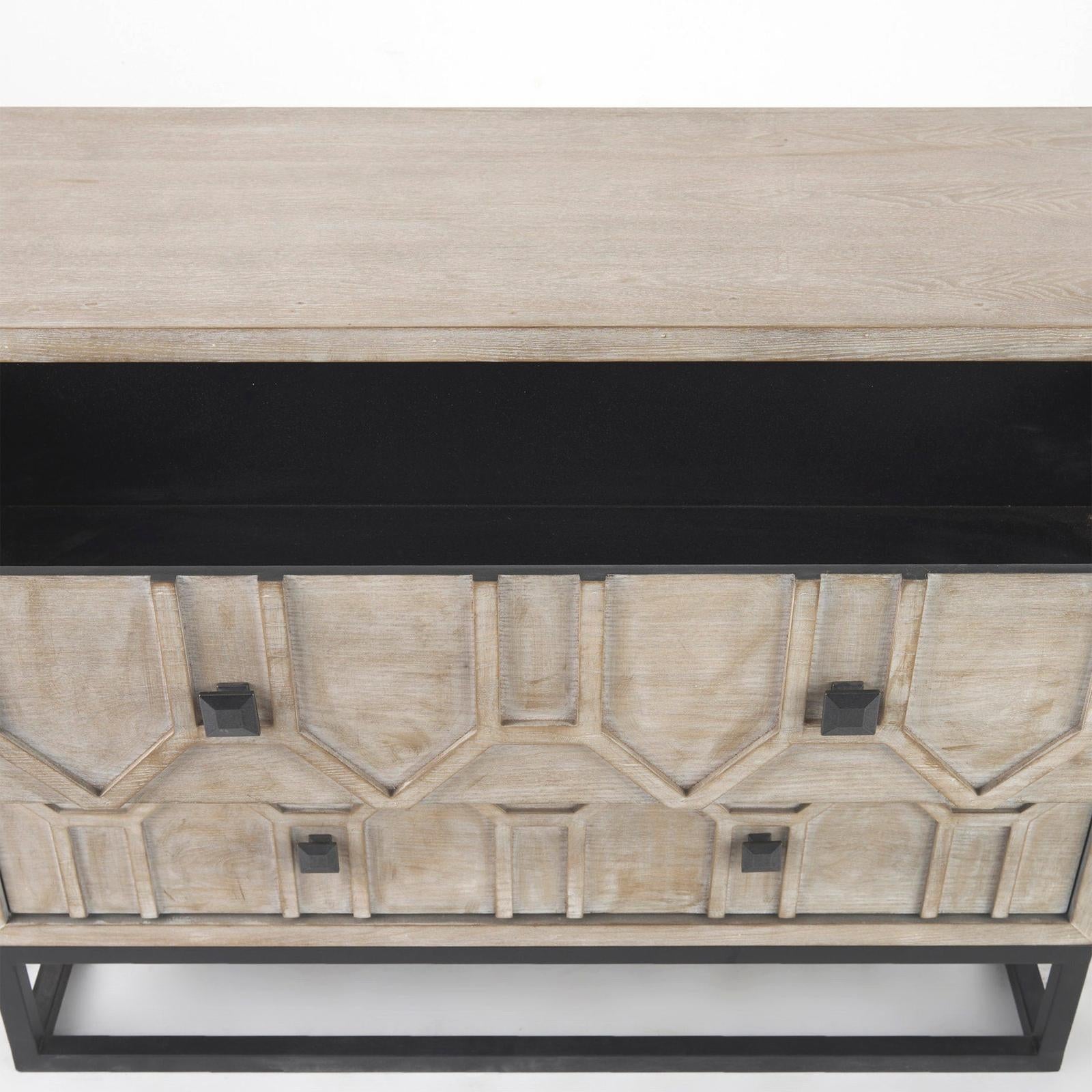 Mercana Genevieve Fir Veneer 3 Drawer Accent Cabinet