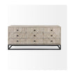 Mercana Genevieve Light Brown Fir Veneer 9 Drawer Sideboard Clearance