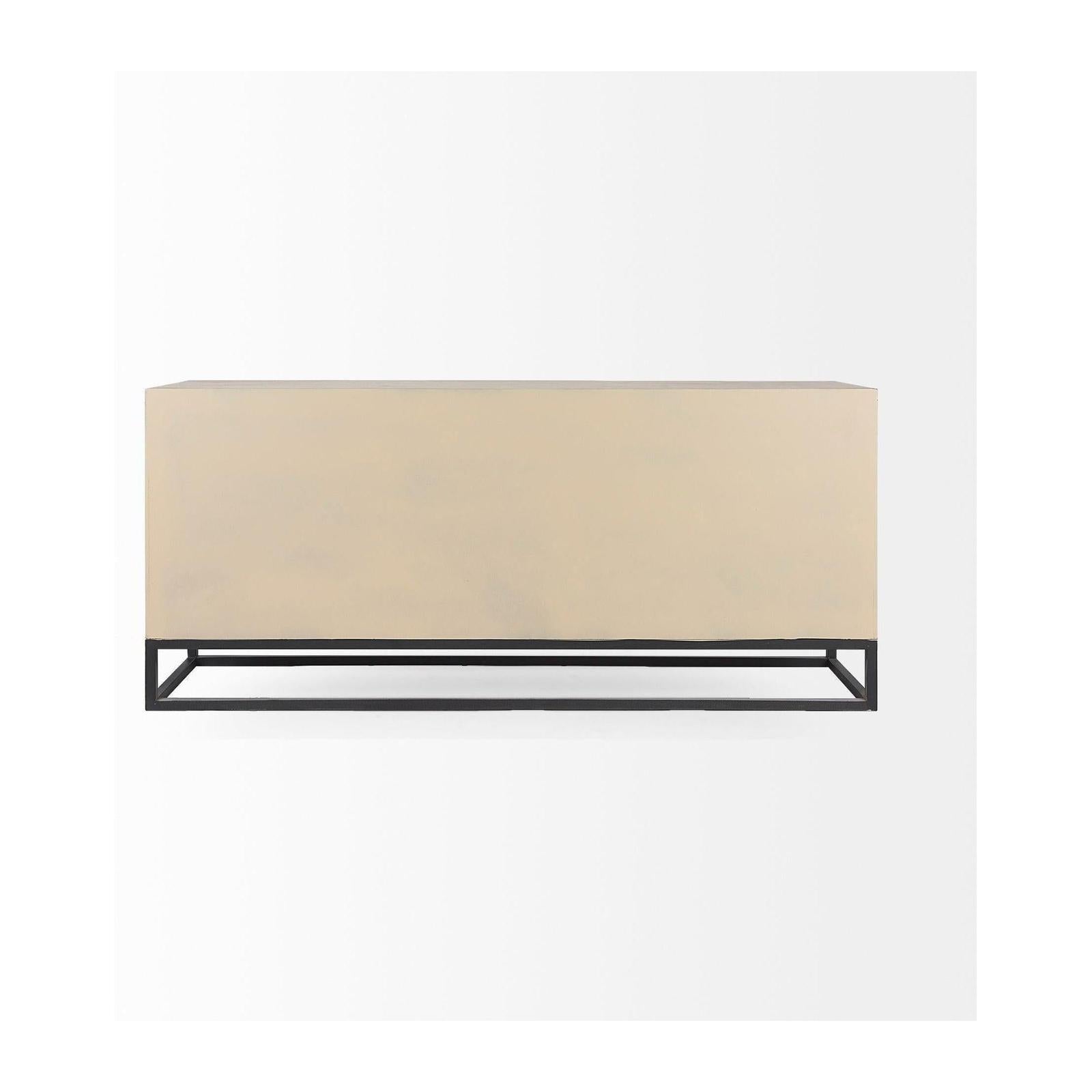 Mercana Genevieve Light Brown Fir Veneer 9 Drawer Sideboard Clearance