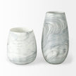 Mercana Volta Gray Cream Glass Abstract Pattern Vase Clearance