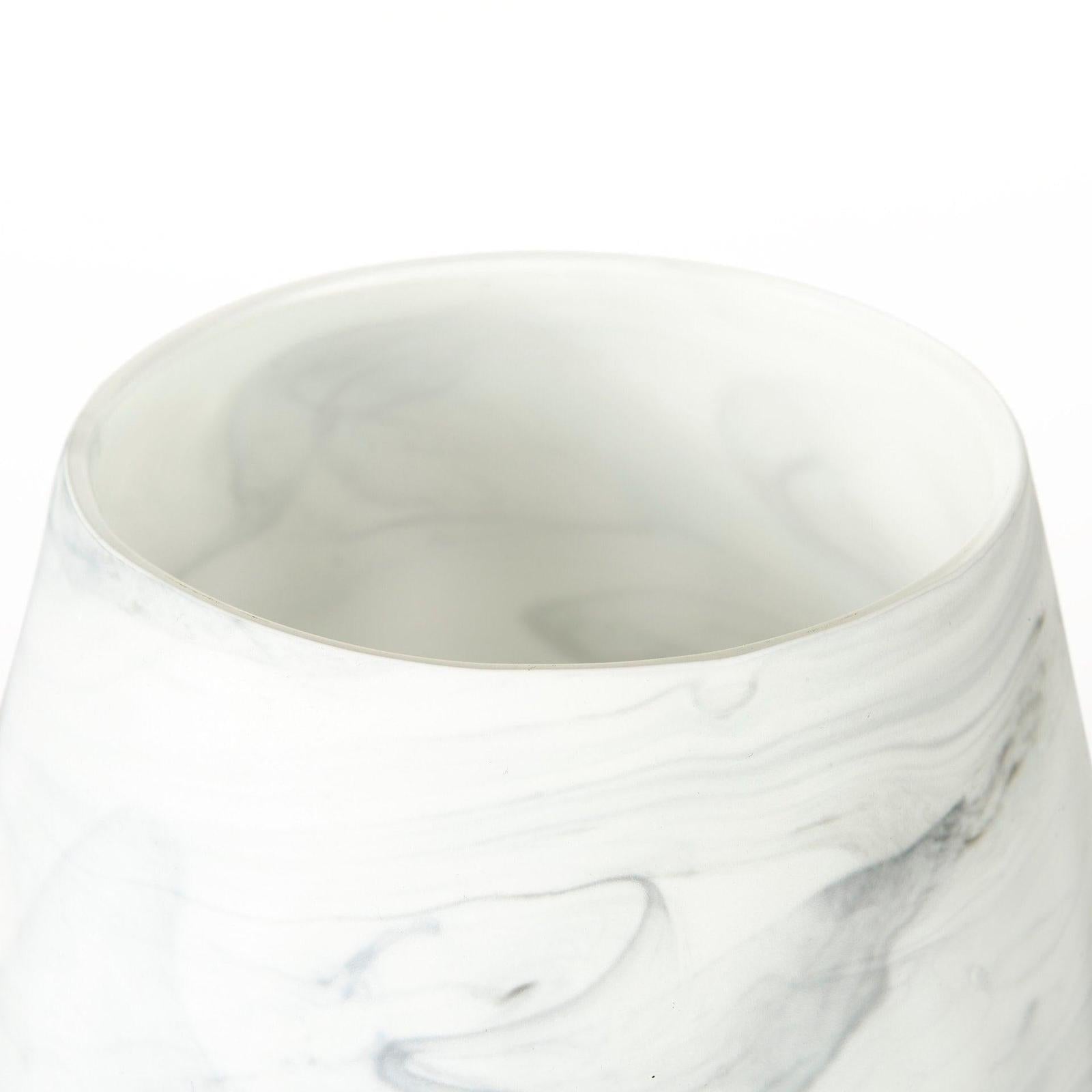 Mercana Volta Gray Cream Glass Abstract Pattern Vase Clearance