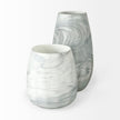 Mercana Volta Gray Cream Glass Abstract Pattern Vase Clearance