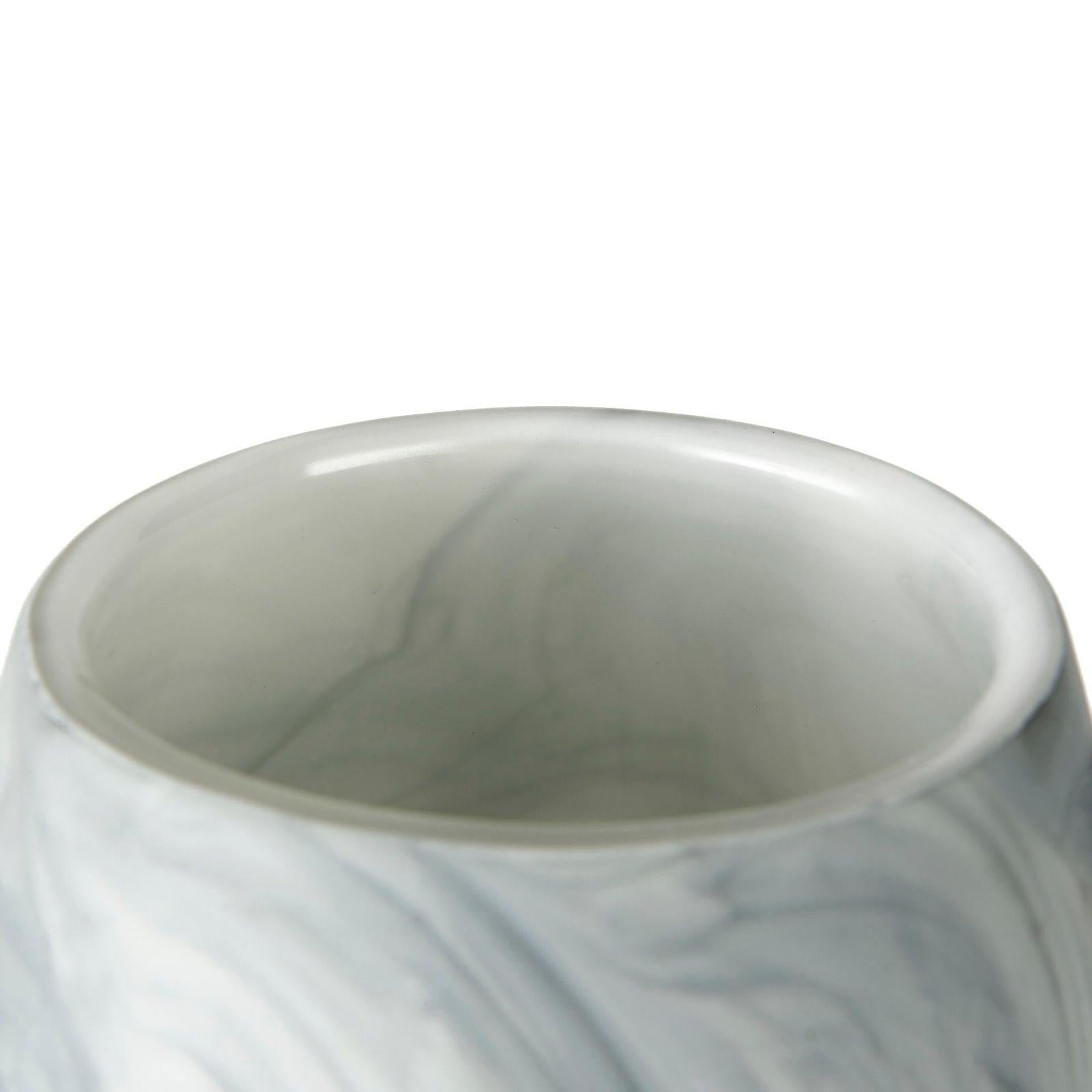 Mercana Volta Gray Cream Glass Abstract Pattern Vase Clearance