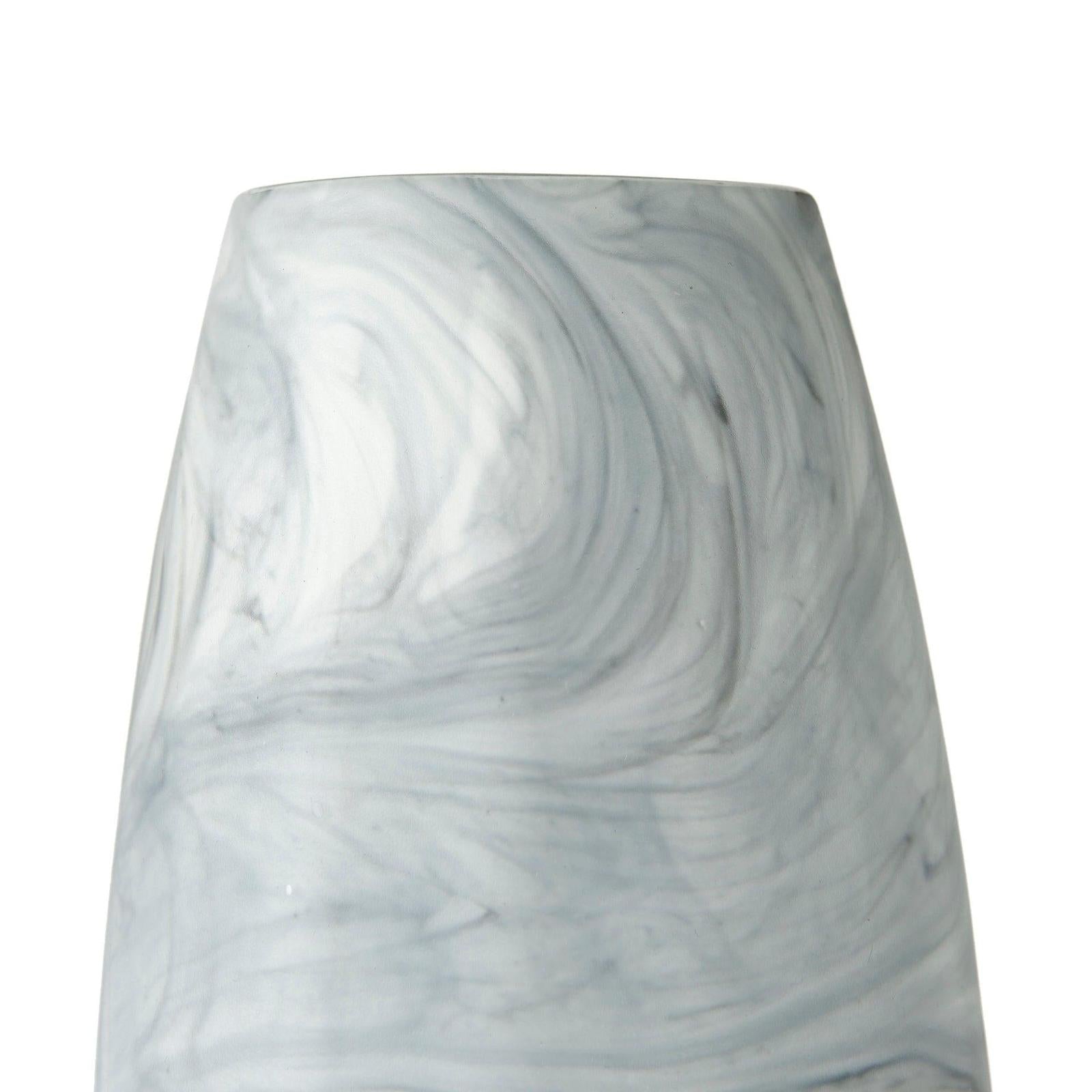 Mercana Volta Gray Cream Glass Abstract Pattern Vase Clearance