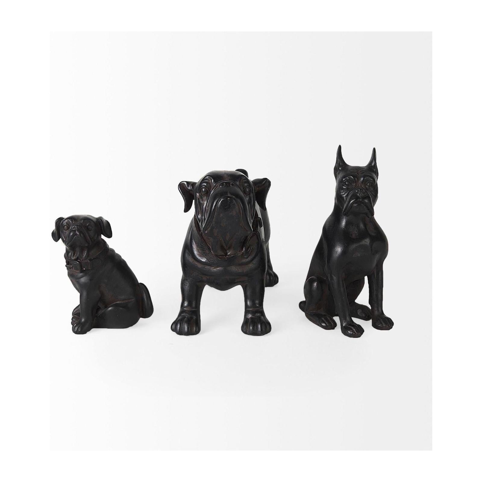 Mercana Cadence Black Resin Pug Dog