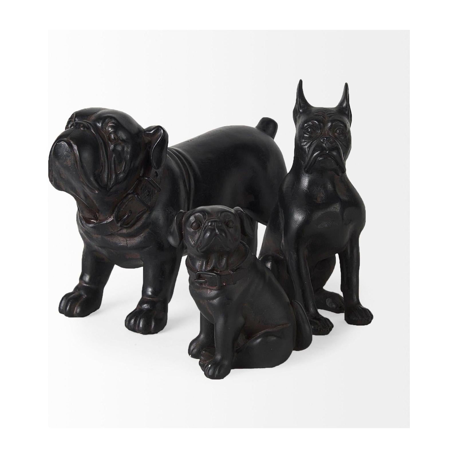 Mercana Hugo Black Resin Bulldog