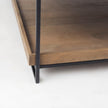 Mercana Trey Rectangular Brown Solid Wood Top Table Black Metal Frame Two-Tier Coffee Table