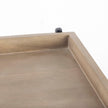 Mercana Trey Square Medium Brown Wooden Three-Tiered Black Iron Frame End/Side Table