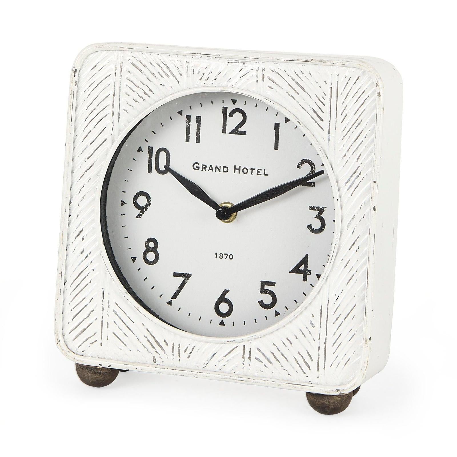 Mercana Karl Rustic Iron Rounded Square Table Clock