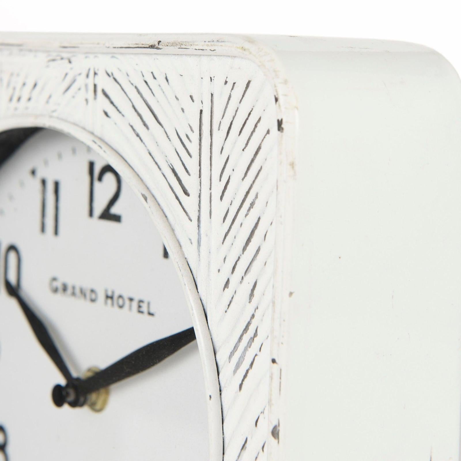 Mercana Karl Rustic Iron Rounded Square Table Clock