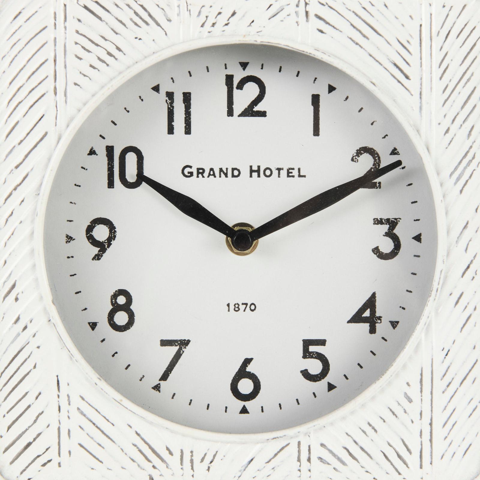 Mercana Karl Rustic Iron Rounded Square Table Clock