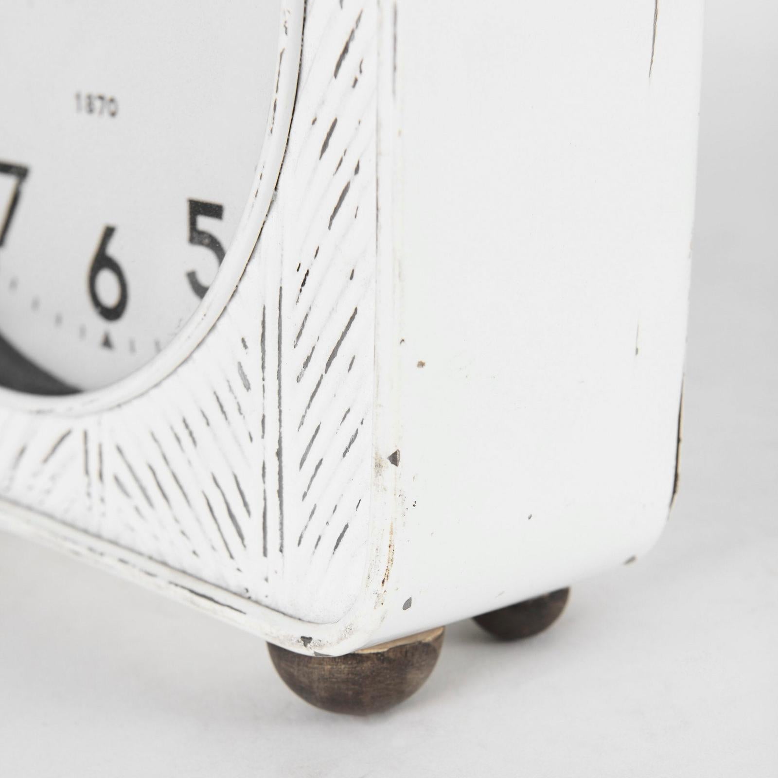 Mercana Karl Rustic Iron Rounded Square Table Clock