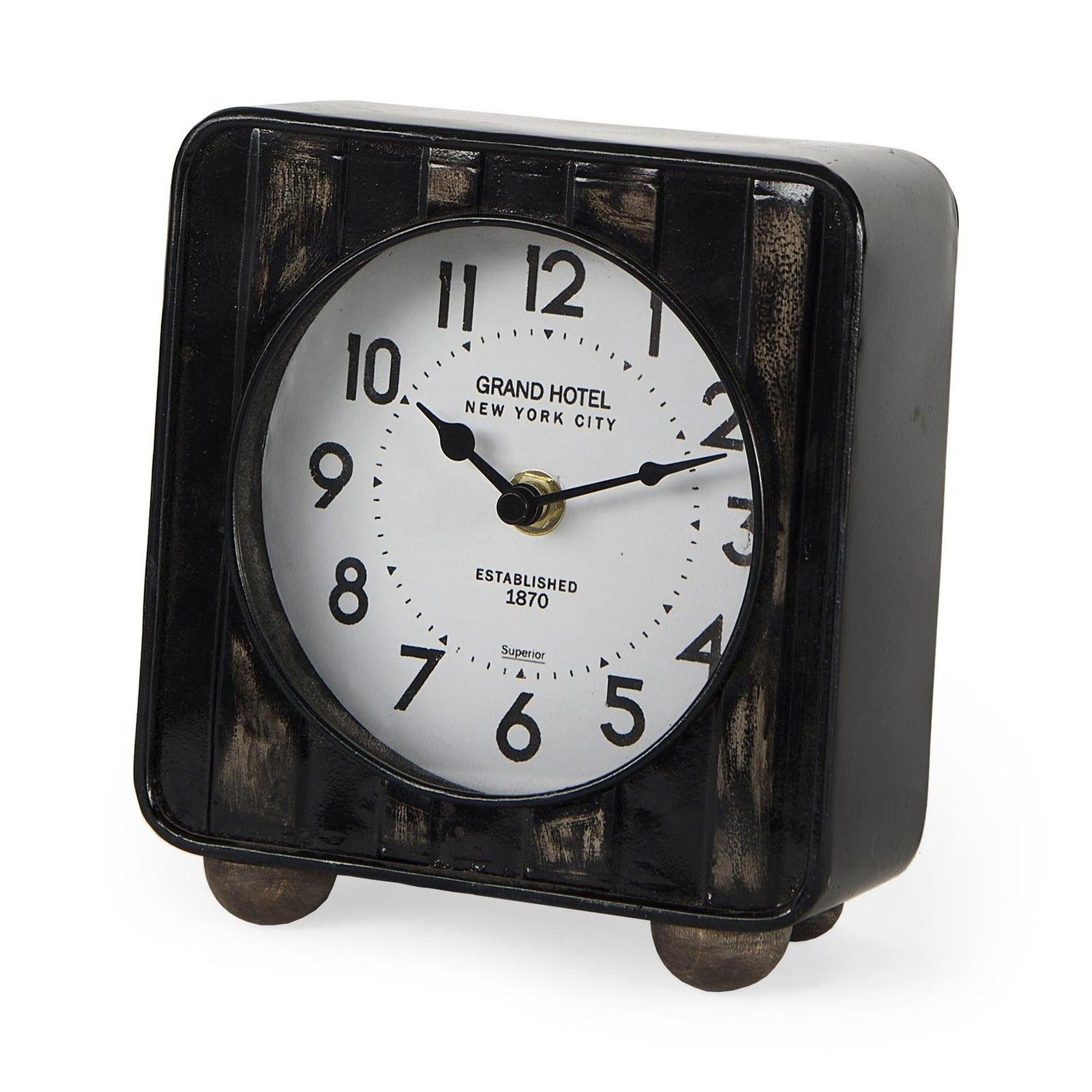 Mercana Karl Rustic Iron Rounded Square Table Clock