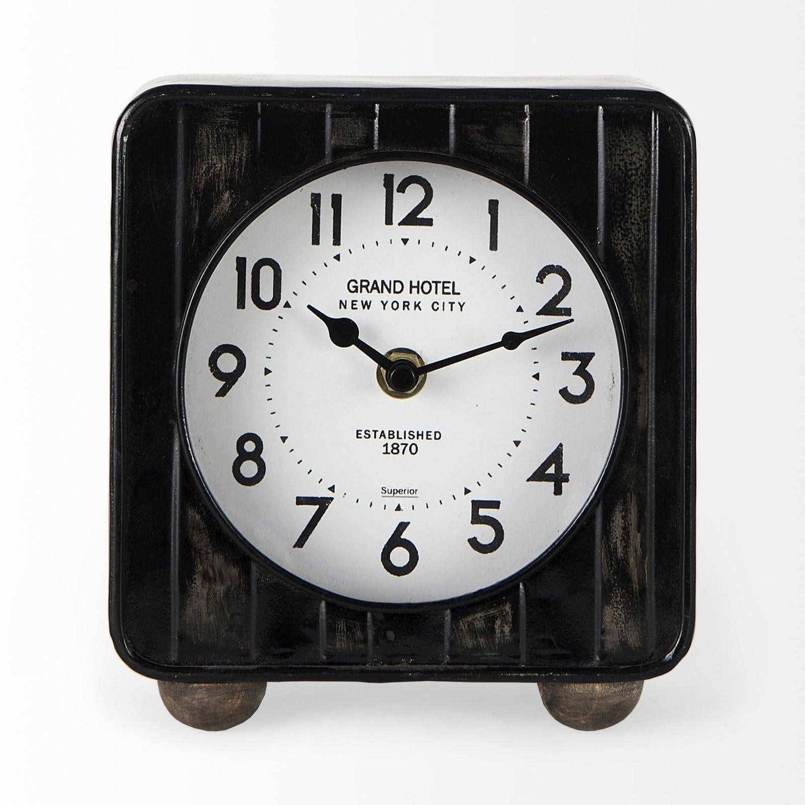 Mercana Karl Rustic Iron Rounded Square Table Clock