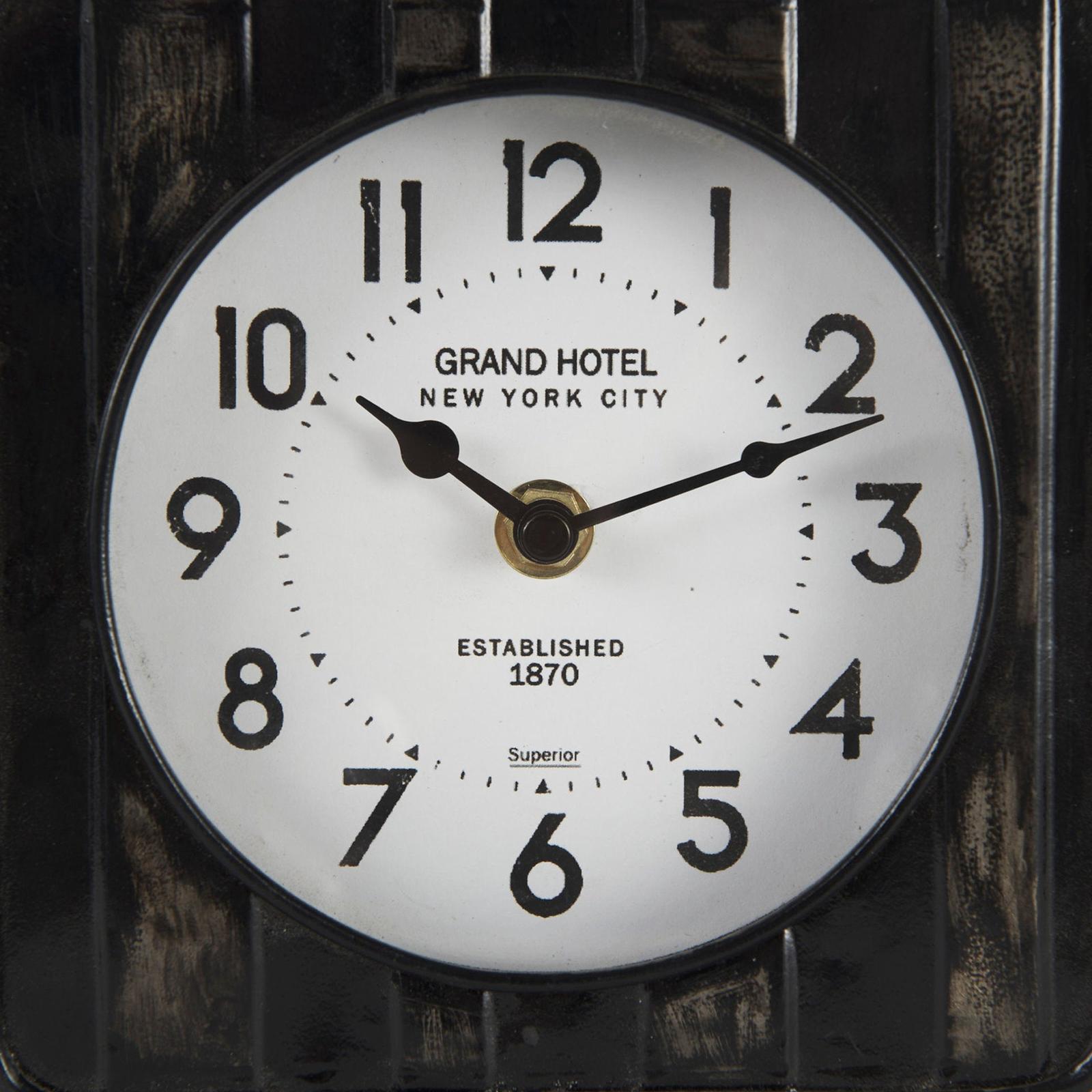 Mercana Karl Rustic Iron Rounded Square Table Clock